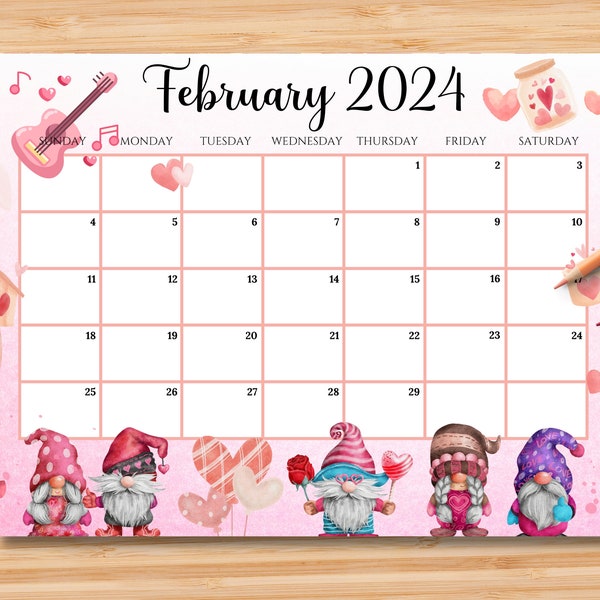 2024 Feb Calendar - Etsy