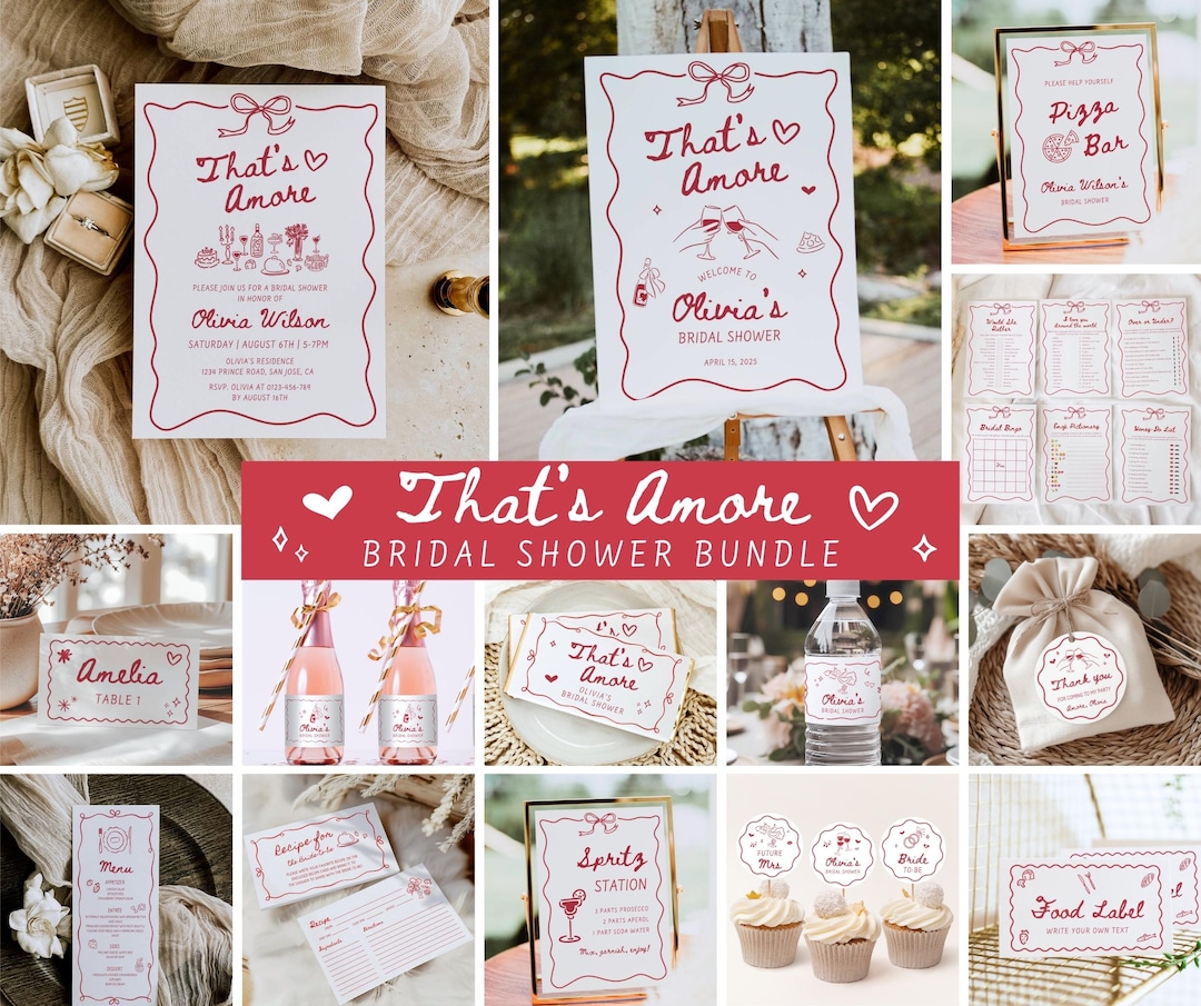 That's Amore Bridal Shower Bundle, Italian Bridal Shower Invitation ...