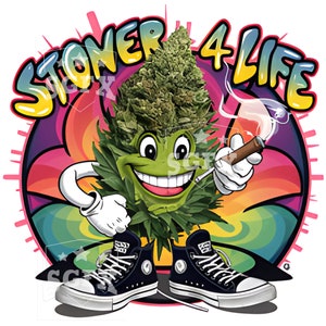 Stoner 4 Life, original artwork, digital download, 1 png file.