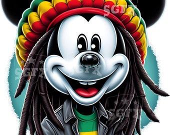 Mickey mouse, Reggaemick, obra de arte original, descarga digital, 1 archivo png.