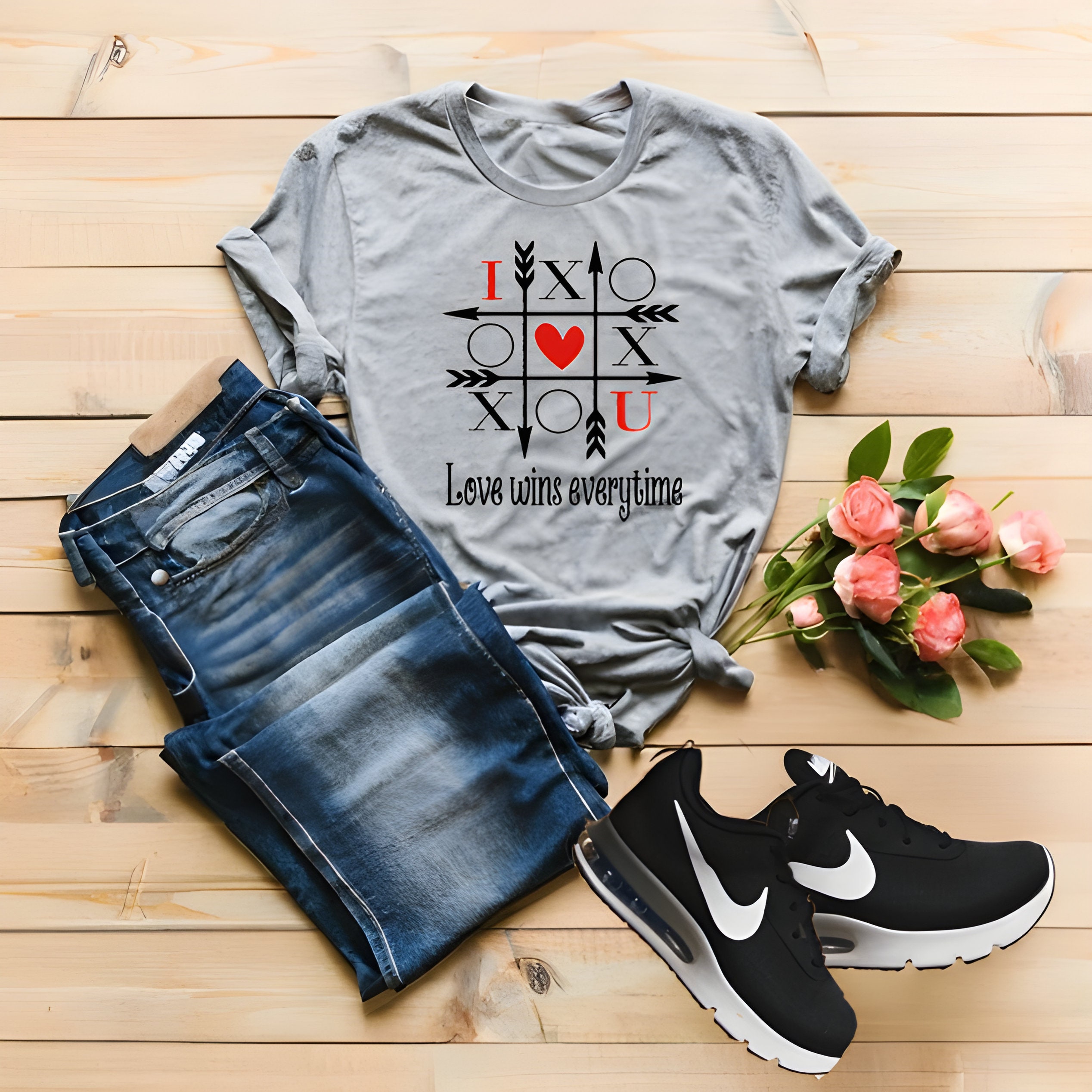 Love Wins Every Time , DTF (direct to Film) Transfer With Custom Design ...