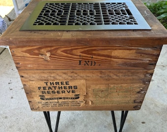 Three Feathers Reserve Whiskey Wooden Case With Labels Indiana Filled 1944 Table Conversion