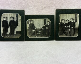 Three Vintage 1890's Theatrical Cross Dressing Photos Gay, Lesbian Cabinet Card Style 5" x 6" Each