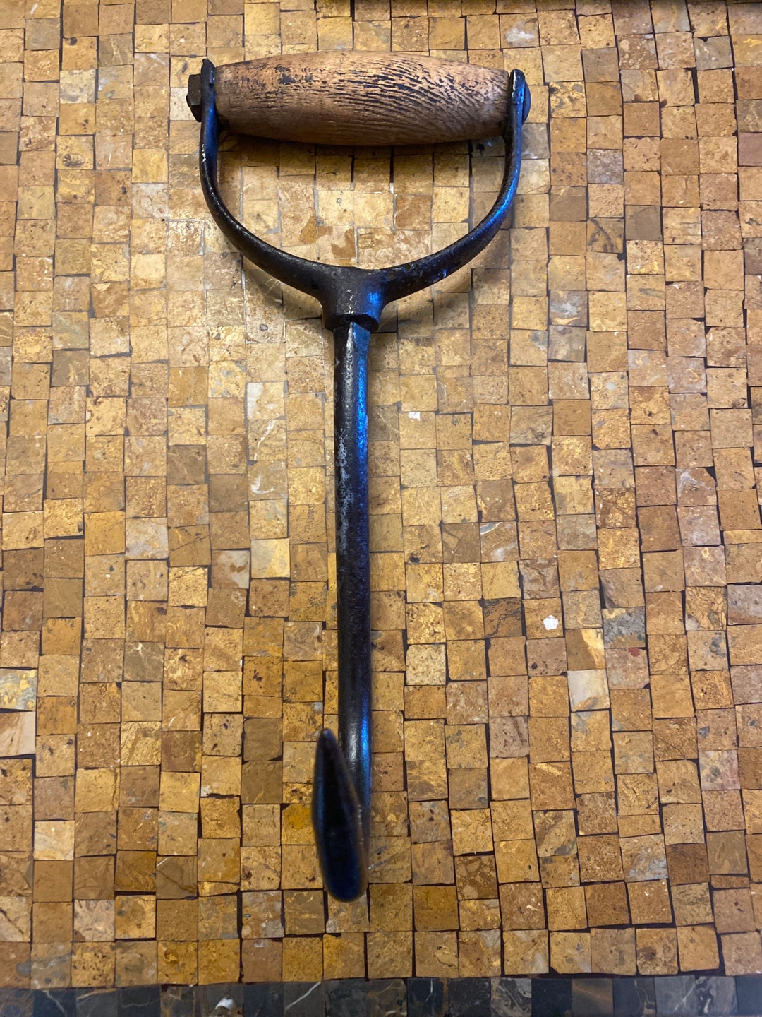 Vintage 10 Ice Hook With Wooden Handle Etsy