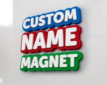 Custom 3D Printed Name Magnet: Personalized Fridge, Locker, Office Decor