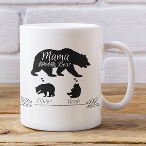 Mama Bear Coffee Mug Personalized Mug Mama Bear and Cubs Gift Ideas, Mom Mug