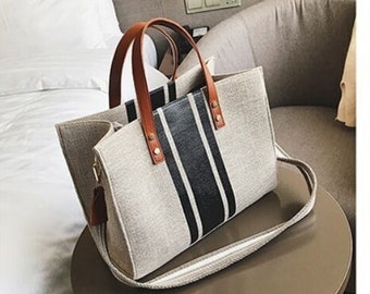 stripe handbag