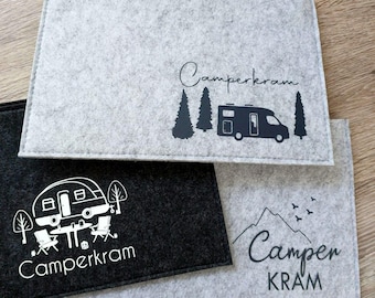 Wohnwagen Organizer aus Filz | Camper Dokumententasche | Fahrzeugpapiere Etui | Reise Dokumente Tasche | Vanlife Zubehör