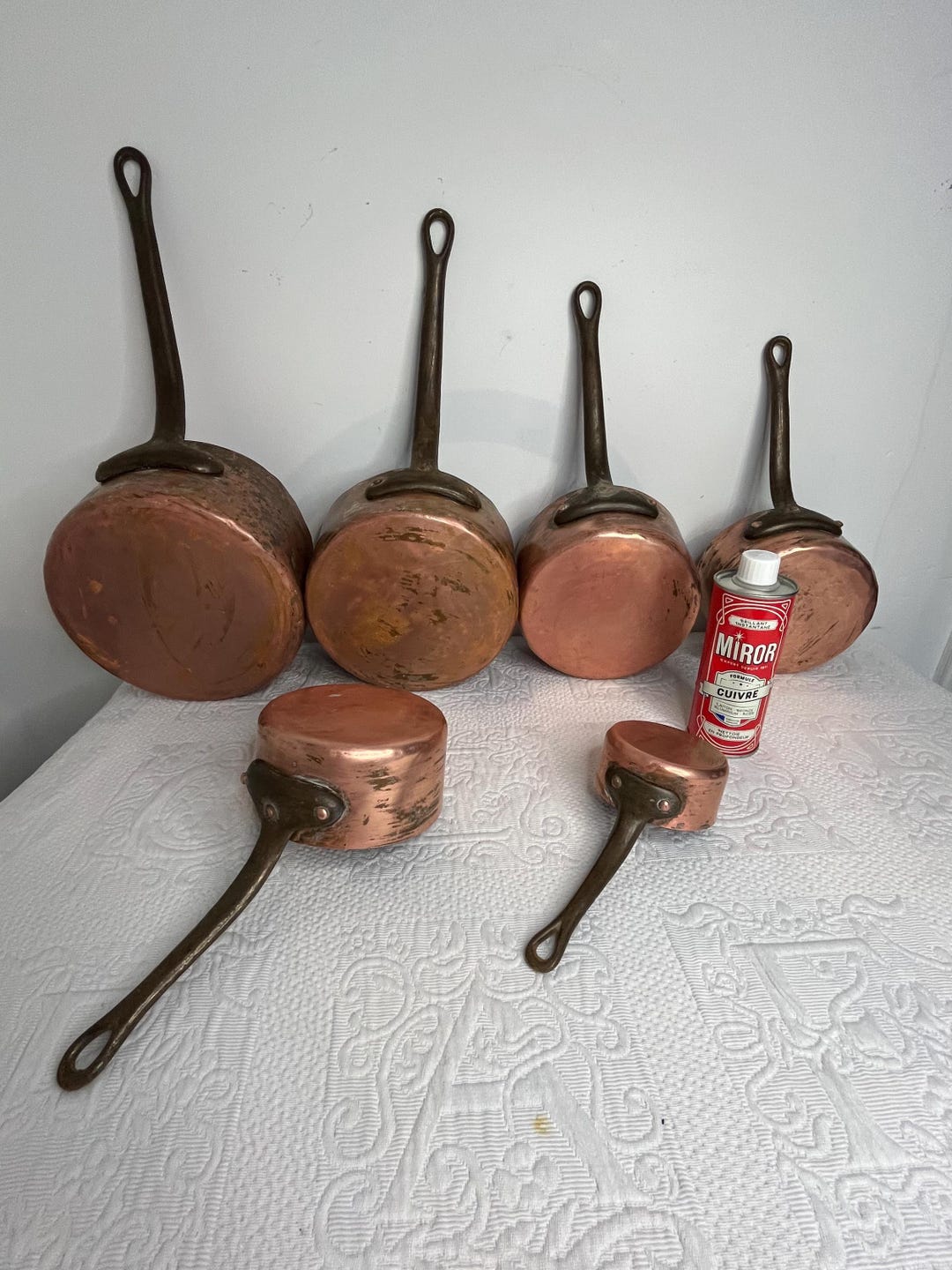 Authentic Antique French Copper Cookware Set of 7 | Heavy 6 Kg ...