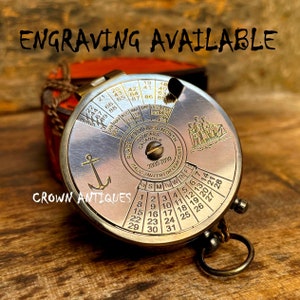 Personalized Brass Engraved Compass, 100 Year Calendar Pocket Gift Compass, Gift for him, Wedding Gifts, Anniversary Gifts, Chrismas Gifts