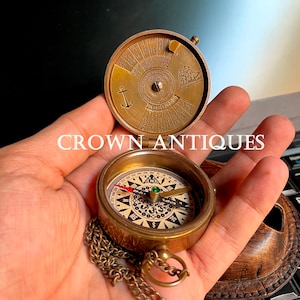 Personalized Nautical gift Brass Compass, Royal Navy Compass, Brass Calendar Compass, Anniversary Gift For Him, Wedding Gift, Christmas Gift