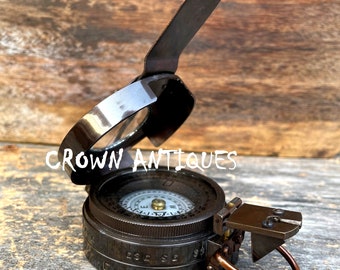 Handcrafted Brass Military Compass: Nautical Pocket Gift
