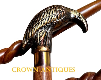 Victorian Raven Handle Walking Stick: Unisex Cosplay Cane