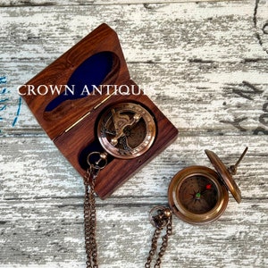 Personalized Compass, Working Sundial Compass, Custom Engraving Gift For Him, Anniversary Gift For her, Wedding Gift For Mens, Birthday Gift