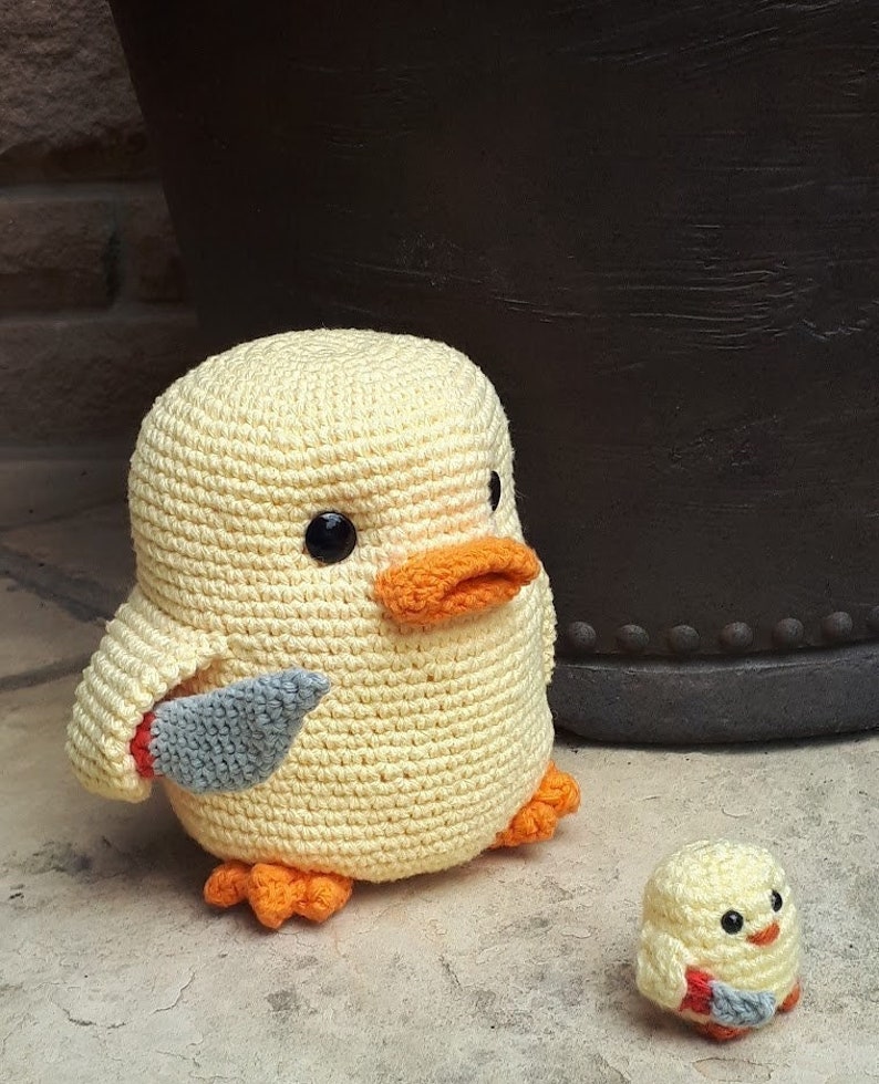 Stabby Duck Crochet Duck With a Knife PATTERN PDF PLUS Tiny Stabby Duck