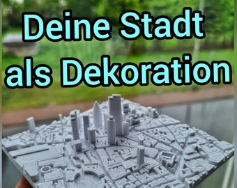 Personalisiertes Bild Koordinaten Stadt oder Landschaft Wanddeko / 3D Stadt / Relief / Bilderrahmen Hochzeitsgeschenk