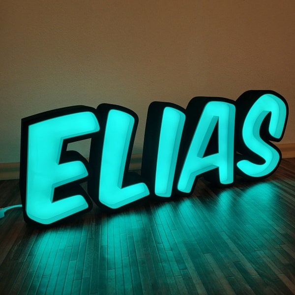 Individuele naamlamp LED gepersonaliseerde belettering naam naambord decoratie bruiloft verjaardag kinderkamer wanddecoratie