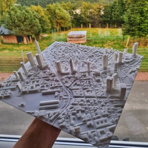 Personalisiertes Bild Koordinaten Stadt oder Landschaft Wanddeko / 3D Stadt / Relief / Bilderrahmen Hochzeitsgeschenk Bild 2