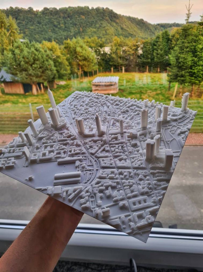 Personalisiertes Bild Koordinaten Stadt oder Landschaft Wanddeko / 3D Stadt / Relief / Bilderrahmen Hochzeitsgeschenk Bild 2