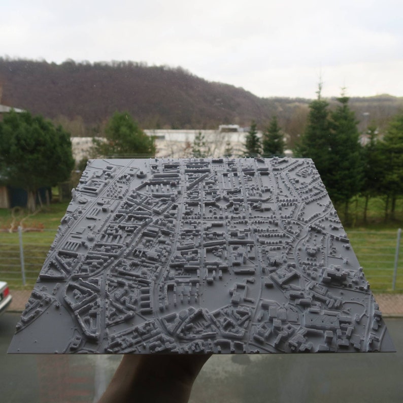 Personalisiertes Bild Koordinaten Stadt oder Landschaft Wanddeko / 3D Stadt / Relief / Bilderrahmen Hochzeitsgeschenk Bild 5