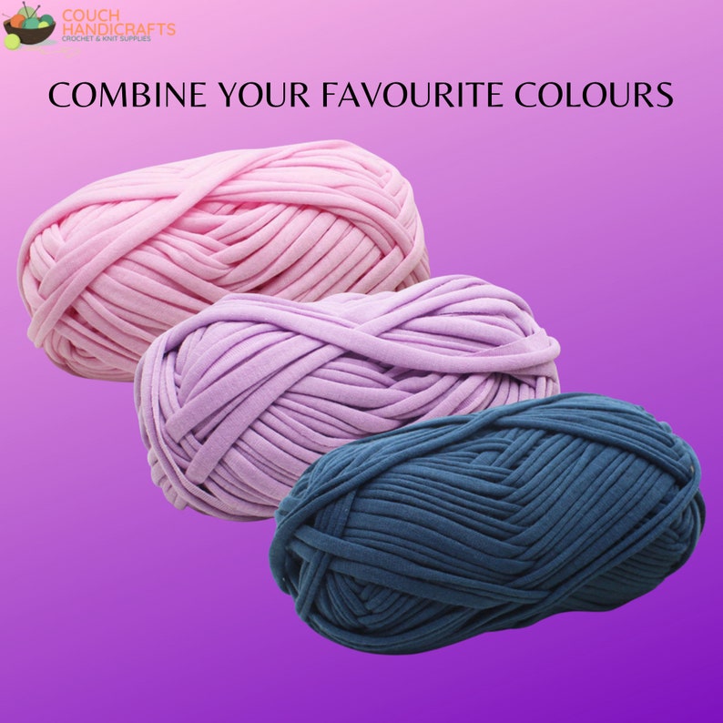 Recycled T-shirt Jersey Yarn Skein made of Polyester Soft Fabric also known as Fettuccini Yarn image 5