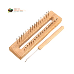 Kit de telar portátil de madera para pequeños proyectos como bufandas y gorros