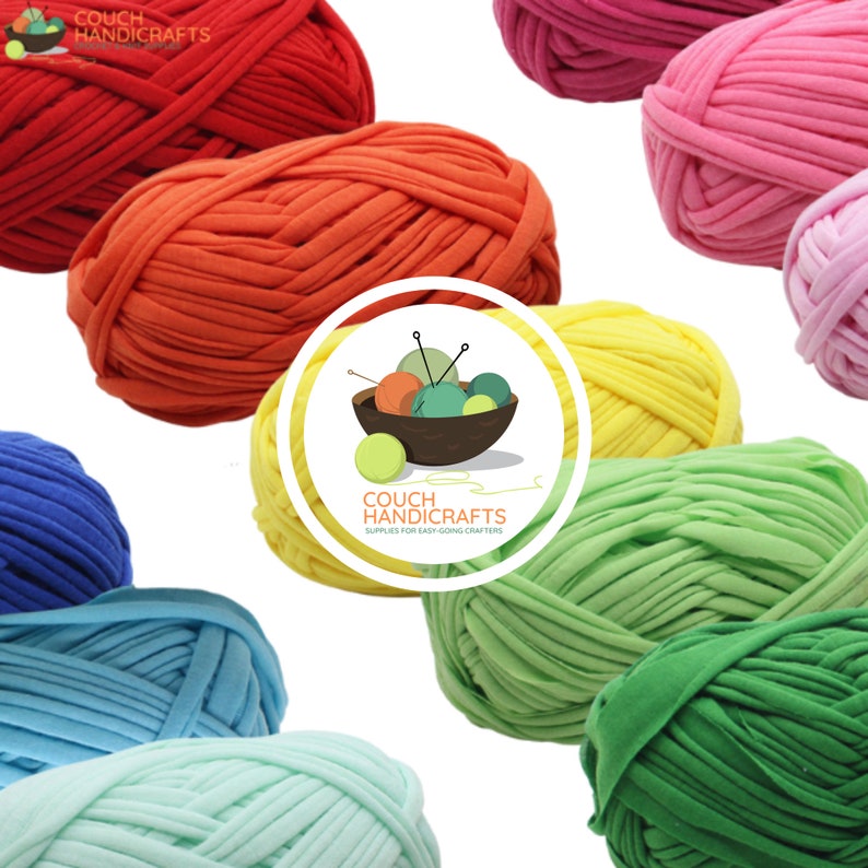 Recycled T-shirt Jersey Yarn Skein made of Polyester Soft Fabric also known as Fettuccini Yarn image 1
