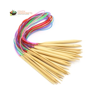 Bamboo Circular Knitting Needles Set: US Size 0-15, 5 Lengths