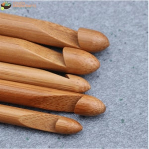 Bamboo Crochet Hook Set: 12 Carbonised Needles (3-10mm)