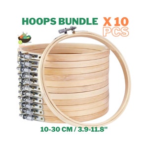 Hand-Embroidery Hoops 10pcs Bundle, Cross-Stitch, Needlework, Needlepoint, Crewel. Different Sizes