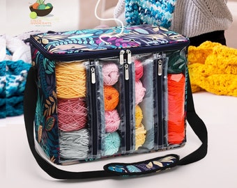 Yarn Holder Knitting Project Bag Great Gift For Knitter Skeins Storage