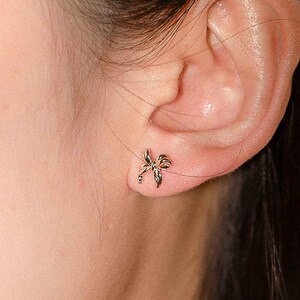 Diana Gold Ribbon Earrings | Dainty Everyday Stud Earrings by Sachelle Collective