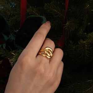 Novah Infinity Loop Ring | Modern Symbolic Knot Bold Statement Ring by Sachelle Collective
