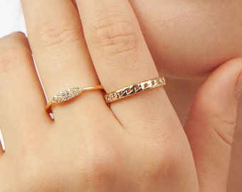 Maxime 14K Gold Kettenring | Minimalistischer Stapelring von Sachelle Collective