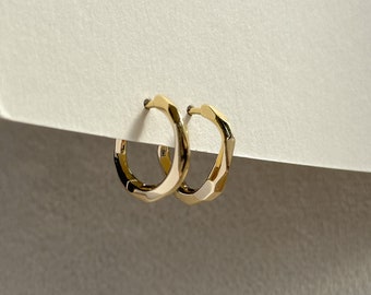 Rachel Twist 14k Gold Hoop Earrings | Minimalistic Everyday Hoop Earrings | Gold-filled Stackable Earrings by Sachelle Collective