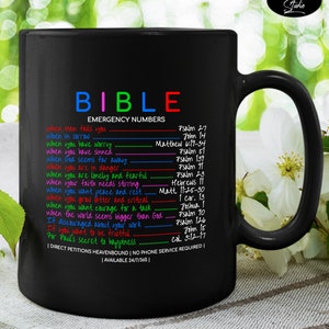 BIBLE EMERGENCY NUMBERS Trending Now Coffee Mug - Easter Gift - Gift For Pastor - Bible Verse Religious Coffee Mug