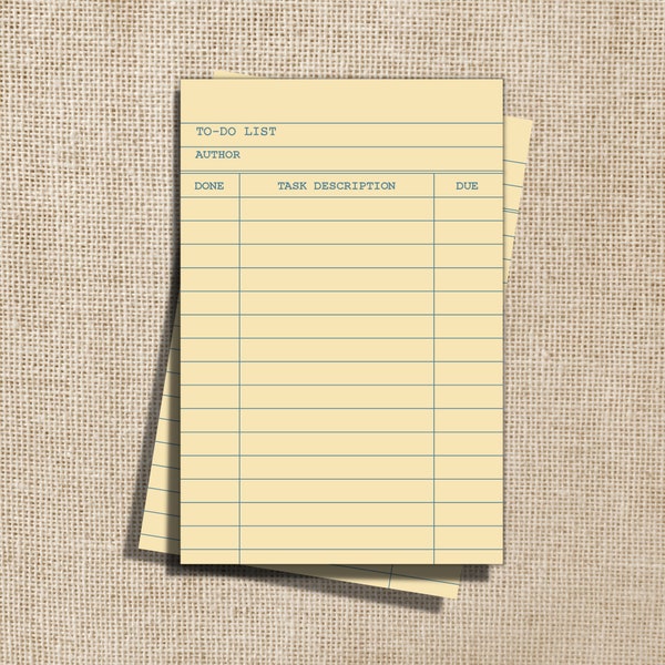 Library Card To-Do List Notepad - 4x6" | Bookish Stationery, Book Lover Gift
