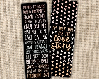 Best Romance Tropes Bookmark | Romance Lover Gift, Book Addict Gift