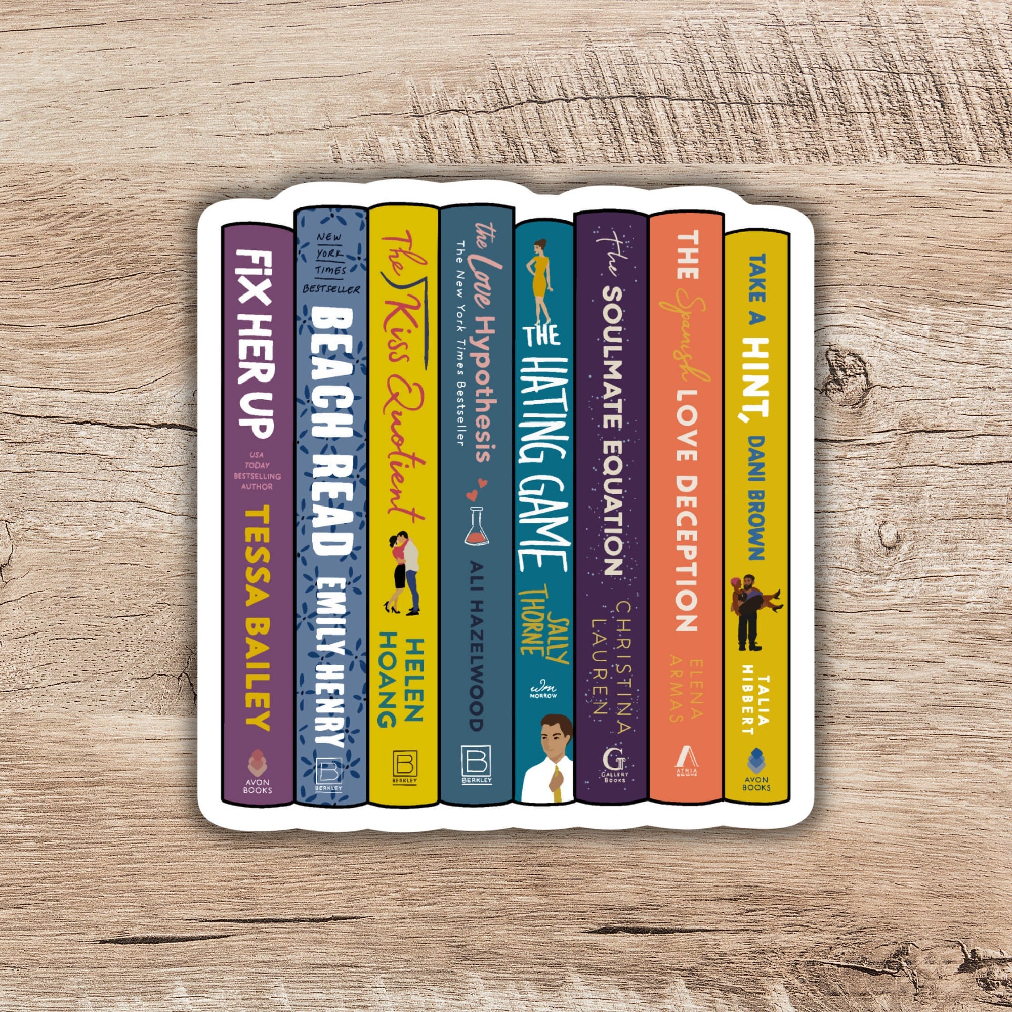 8 Book Stack Sticker Book Lover Gift Etsy