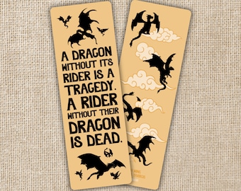 Dragon Without Their Rider Quote Bookmark | Fourth Wing