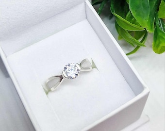 Sterling Silver Birthstone Halo Ring | Breastmilk Keepsake Jewellery | Personalised Memory Gift | Gabrielle