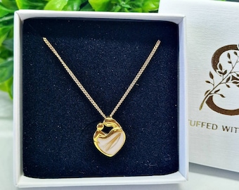 Mother Baby Breastmilk Necklace | Sterling Silver Heart Keepsake Pendant Jewellery | Mireille