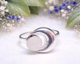 Breastmilk Moon Ring | Sterling Silver Crescent Keepsake Jewellery Gift | Nova