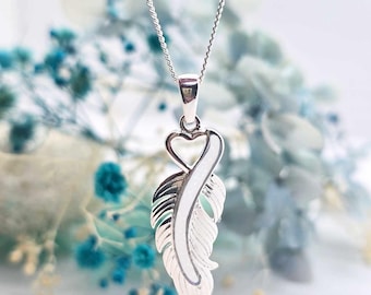 Breastmilk Necklace | Angel Wing Heart Keepsake Pendant | Sterling Silver Memorial Jewellery | Nevaeh