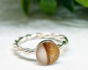 Breastmilk Twist Band Ring | Sterling Silver Keepsake Stacking Jewellery Gift | Thea