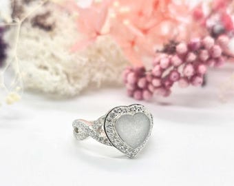 Sterling Silver Birthstone Ring | Breastmilk Keepsake Jewellery | Personalised Memory Gift for Mum | Faith