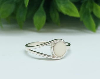 Sterling Silver Wrap Bezel Ring | 6mm Breastmilk Keepsake Jewellery | Minimal Memory Gift | Isolde