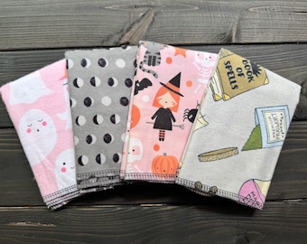 Halloween Cotton Flannel Reusable Cloth Paper Towels, 3-Pack