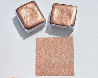 Proper Copper handmade watercolor half pans | metallic | #B027
