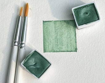 Emerald City handmade watercolor half pans | shimmer